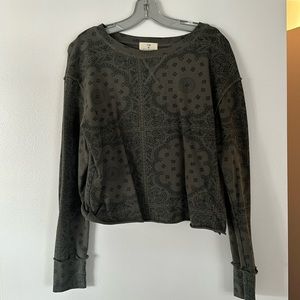 Anthropologie cropped green top